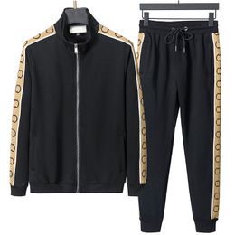 Fashion Loose Tracksuits Autumn Men Sportswear Jackets + Pants Two Piece Sets Male Solid Jogging Suit Gym Clothes