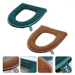 Toilet Seat Covers 2 Pcs Cover Mat Reusable Round Cushion Lid Bathroom Washable Flannel