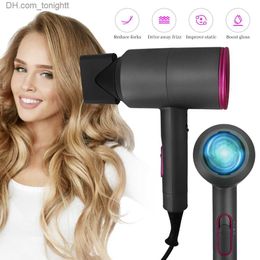 Professional Hair Dryer Salon Strong Powerful Hot Cold Wind Negative Ionic Hammer Blower Diffuser Electric Hair Dryer Q230828