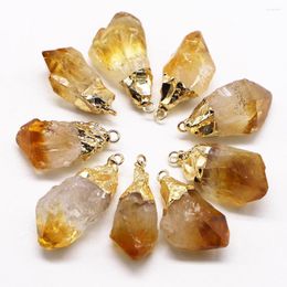 Pendant Necklaces 4pcs/lot 2023 Selling Natural Stone Irregular Pendants Citrine Amethyst Crystal Charms DIY Jewellery Earrings Making