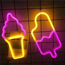 LED Neon Light Neon Sign Popsicle Lamp for Ice Cream Shop Pastry Display Restaurant Bar Holiday Decor Sign Christmas Night light HKD230825