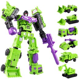 Giocattoli di trasformazione Robot Trasformazione 6 in 1 Modello MINI Devastator 21CM Action Figure Robot Giocattoli di plastica Regalo Bambino Kid 230827