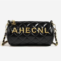 12% OFF Bag 2024 New Launch Designer Handbag Early Launch Korean Lingge Pillow New Texture Chain Letter Cylinder Fashion Shoulder Crossbody