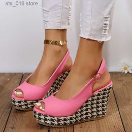 Heels Thick Dress Wedge High New Bottom Buckle Sexy Party Sandals Fashion Women Fish Mouth Shoes Plus Size T