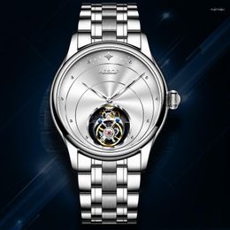 Armbanduhren AESOP Multifunktionale mechanische Luxus Flying Tourbillon Uhr für MännerTop Marke Skeleton Armbanduhr Männer wasserdicht