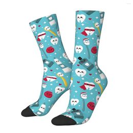 Men's Socks Funny Happy Sock For Men Dental Pattern Hip Hop Teeth Breathable Printed Crew Novelty Gift