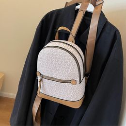 sales shoulder bag college style Colour matching leather leisure student backpack small and light letter printed handbag double zipper fashion backpacks 2325#