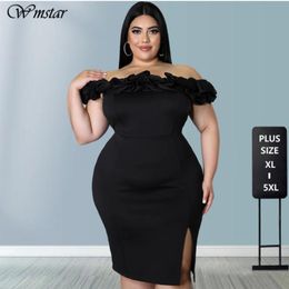 Pants Wmstar Dress Plus Size Women Clothing 5xl Sexy One Word Collar Fashion Party Dresses Midi Evening Elegant Wholesale Dropshipping