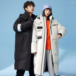 Women's Trench Coats Long Knee Length Men's And Cotton Clothes 2023 Winter Mid Couple Thick Coat