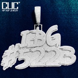 Pendant Necklaces No Chain Custom Brush Script Cursive Letter Name Men Hip Hop Necklace Full Zircon Customized Rock Rapper Jewelry 230828