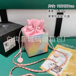 26% OFF Bag 2024 New Launch Designer Handbag Early Launch Gift Box Women's Drawstring Square Net Red Ins Lingge Embroidery Thread Chain One Crossbody Small