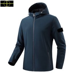 plus size coat men's brand jackets Designer stone jackets island pocket jacket long sleeve zipper Badges windbreaker embrodiery Work outdoor jacket