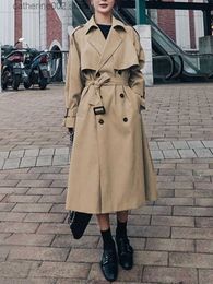 Women's Trench Coats Spring and Summer New Elegant Women's Neckline Coat Long Sleeve Lapel Jacket Women's Commuter Office Neckline T230828