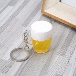 Keychains Creative Beer Mug Acrylic Keychain Simulation Drink Keyring For Man Woman Car Bag Backpack Pendant Party Funny Jewelry Gifts