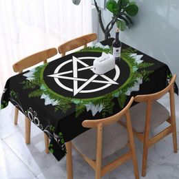 Table Cloth Green Witch Pentacle Nature Rectangular Dining Room Mat Tablecloth For Home Wedding Party Decorate Oil-proof