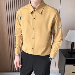 Men's Casual Shirts Fashion Autumn Spring Long Sleeve Social Luxury Designer Tuxedo Chemise Homme Plus Size Party Club Men Clothing