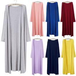 Women's Knits Tees Korean Women's Casual Long Modal Cotton Sweater Cardigan Soft Comfortable Strong Simple Solid Free Size Loose Thin Cardigan 230826