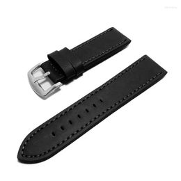 Watch Bands High-quality Leather Strap 18mm 20mm 22mm 24mm Classic Chain Stainless Steel Buckle Watchband Soft Mater Unisex