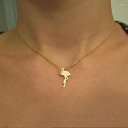 Pendant Necklaces Noble Flamingo Necklace Stainless Steel Elegant Bird Choker For Women Girl Gifts Party Jewellery Collares