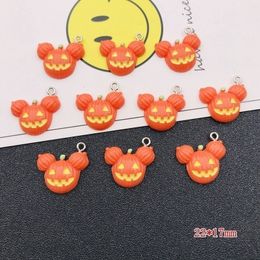 Charms 10pcs Resin Flatback Halloween Mouse Pumpkin Charm Pendant for Keychain Earring Scrapbooking Jewellery DIY Making Necklace 230826