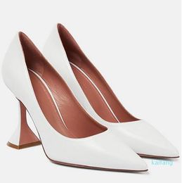 Designer Women Shallow Mouth Formal Attire Quality Heels Shoes Pointy Toe Horseshoe Heel High