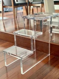 Clear Acrylic 3 step ladder stool transparent acrylic coffee table