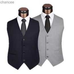 Men Gentleman Suit Vest Slim Fashion 4 Button Business Casual Spring Autumn Plus Size Waistcoat Man Tops Black/Grey/Dark Blue HKD230828