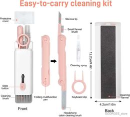 Computer Cleaners 7-in-1 Computer Keyboard Cleaner Brush Kit Earphone Cleaning Pen For Headset Phone Cleaning Tools Cleaner Keycap Kit R230828