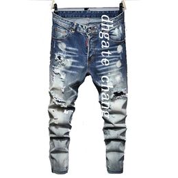 Men's Jeans Mens Man Pants Designer Black Skinny Stickers Light Wash Ripped Motorcycle Rock Revival Joggers True Religions Men 634597283