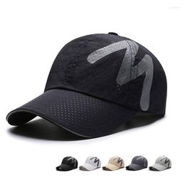 Ball Caps Outdoor Sports Men's Hat Reflective Letter Printing Breathable Mesh Baseball Hiking Unisex 2023 Summer Snapback