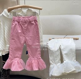 Trousers 2023 Korean Style Girls Flare Pants Spring Cotton Good Quality Fashion 1-6t E137