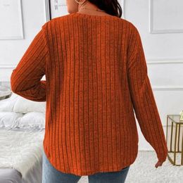 Women's Blouses Commuter Style Women Sweater Cosy Plus Size Knitted Tops For Irregular Hem V-neck Pullovers With Soft Warmth Fall