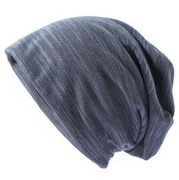 Beanie/Skl Caps Mens And Womens Striped Plover Hat Thin Headband Hats Cotton Solid Color Stacked Breathable Cap Cloth Designer Drop De Otrsi