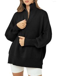 Men's Hoodies Women's 2023 Fall Pullover Oversized Sweaters Casual Long Sleeve Zip Up Collared Winter Tops Blouse
