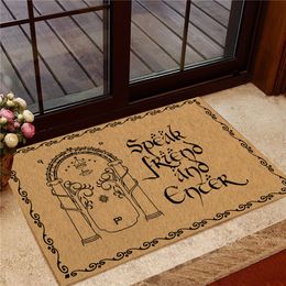 Carpets Doormat S friend and enter LOTR 3D Printed Non Slip Door Floor Mats Decor Porch 230828