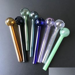 Smoking Pipes Coloured Pyrex Oil Burner Straight Type Glass Pipe New Arrivals Colour Randomly Send Sw37 Drop Delivery Home Garden Househ Dhcws