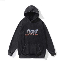 2023 Halloween New American Washed Old Letter Printing Hooded Sweater for Men and Women Street Hip Hop Fashion Couple Hoodie Top6c39