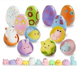 Huevos de Pascua Easter Egg Fillers Toys 10PCS Easter Egg DIY Decoration Rabbit Egg Easter Ribbon Shell Plastic Twisted Egg Toys For Kids Gift Easter Box Blind Box Toy