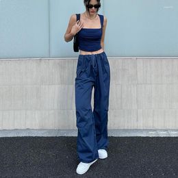 Women's Pants Women Light Weight Cargo Trousers With Tie Waist And Cuff Detail