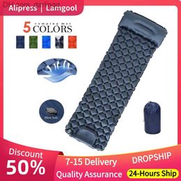 Waterproof Camping Sleeping Pad Inflatable Air Mattresses Outdoor Mat Furniture Bed Ultralight Cushion Pillow Hiking Trekking Q230828