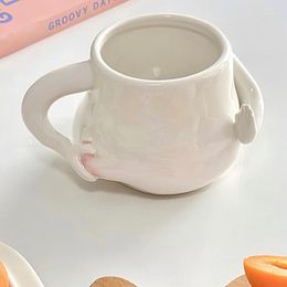 Mugs 400ML Kawaii Cute Pinch Fat Belly Ceramic Mug Coffee Cup Milk Tea Porcelain Breakfast Water Cups Home Drinkware Gift For Girls