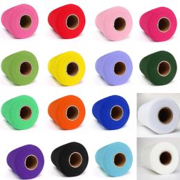 Tulle Roll Spool 6"x100yd Wedding Netting Sheer Decor Banner Garland Tassel Chair Bow Sash Diy Tutu Skirt Fabric Gift Craft Wrap Favours