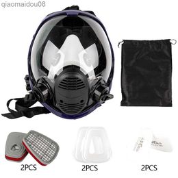 Protective Clothing 6800 7 In 1 Chemical Mask Gas Dustproof Respirator Paint Pesticide Spray Silicone Full Face Filters For Laboratory Welding HKD230827