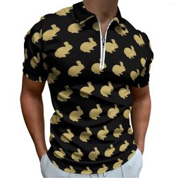 Men's Polos Silhouette Casual T-Shirts Cute Animal Polo Shirts Turn-Down Collar Y2K Shirt Man Design Clothes Large Size