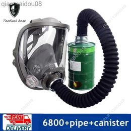 Protective Clothing Full face mask gas mask 6800 with 0.5m hose fireproof activated carbon filter element organic gas chemical pesticide resin HKD230826