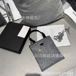 26% OFF Bag 2024 New Launch Designer Handbag Early Launch Women's Fashion Rhinestone Handheld Tote Small One Crossbody Vertical Chain Mommy