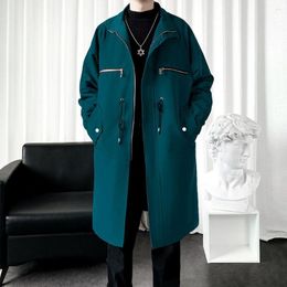 Men's Trench Coats Arrival Mens Long Coat Jacket Male Business Casual British Style Men Slim Solid Colour 2023 W56