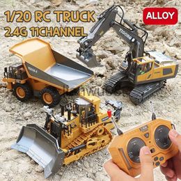 Electric/RC Animals RC Trucks Alloy 24G 11 Channel Remote Control Excavator Bulldozer Dump Truck 680 Degree Rotation Design RC Car Toy Gift For Boy x0828