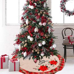 Christmas Decorations Decorative Supplies Creative Big Red Flower Cloth Tree Skirt Plaid Atmosphere 106cm