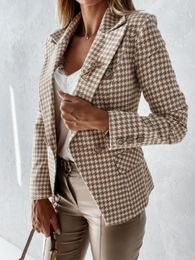 Women's Wool Blends Plaid Blazer Women Spring-Autumn Vintage Tweed Suits Jackets Office Ladies Chic Slim Blazers Girls Tassel Tops Set Coat 230826